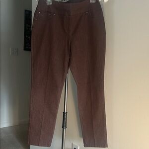 Ruby Rd. Brown Straight Leg Pants